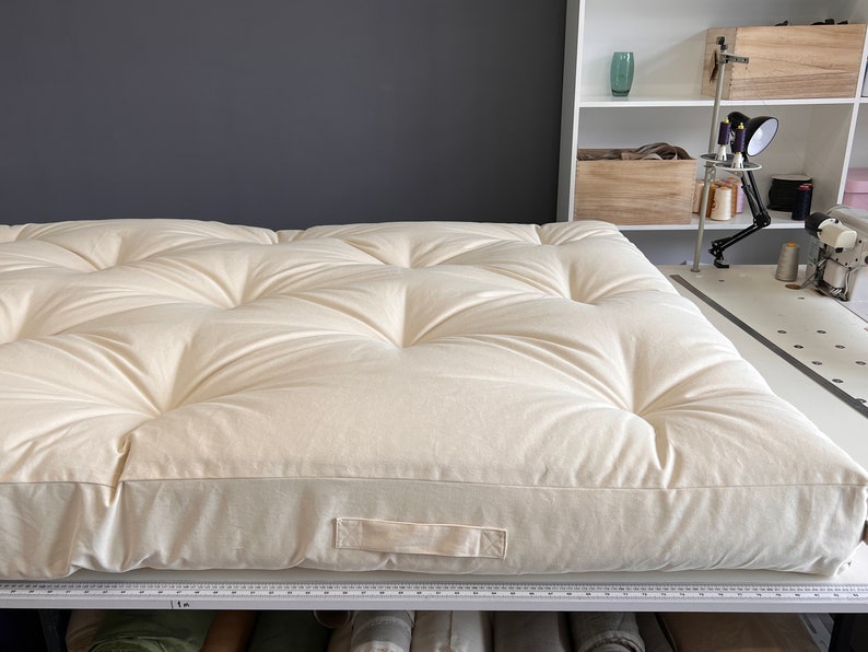 Cotton Mattress Topper 3inch Loft Natural Cotton Fill Handmade