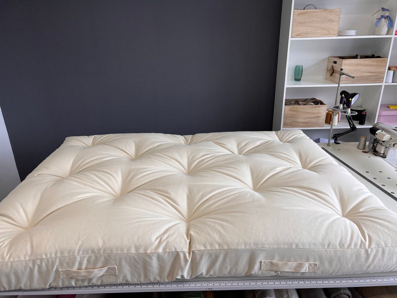 Cotton Mattress Topper 3inch Loft Natural Cotton Fill Handmade