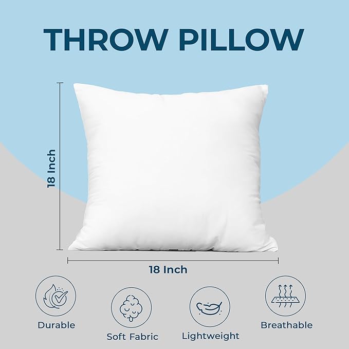 Throw Pillow Inserts - Premium Polyester Fiber-Filled Pillows