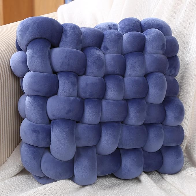 KNOTZ Velvet Square Knot Cushion | Handmade Plush Knot Pillow |