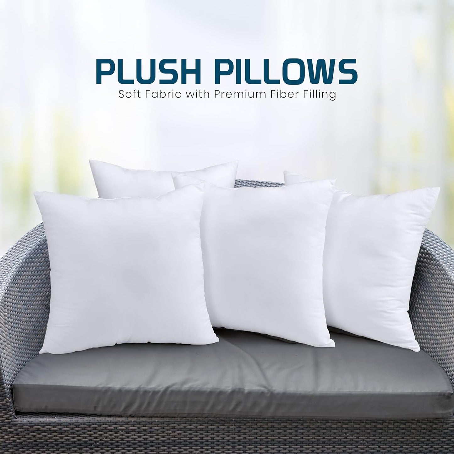 Throw Pillow Inserts - Premium Polyester Fiber-Filled Pillows