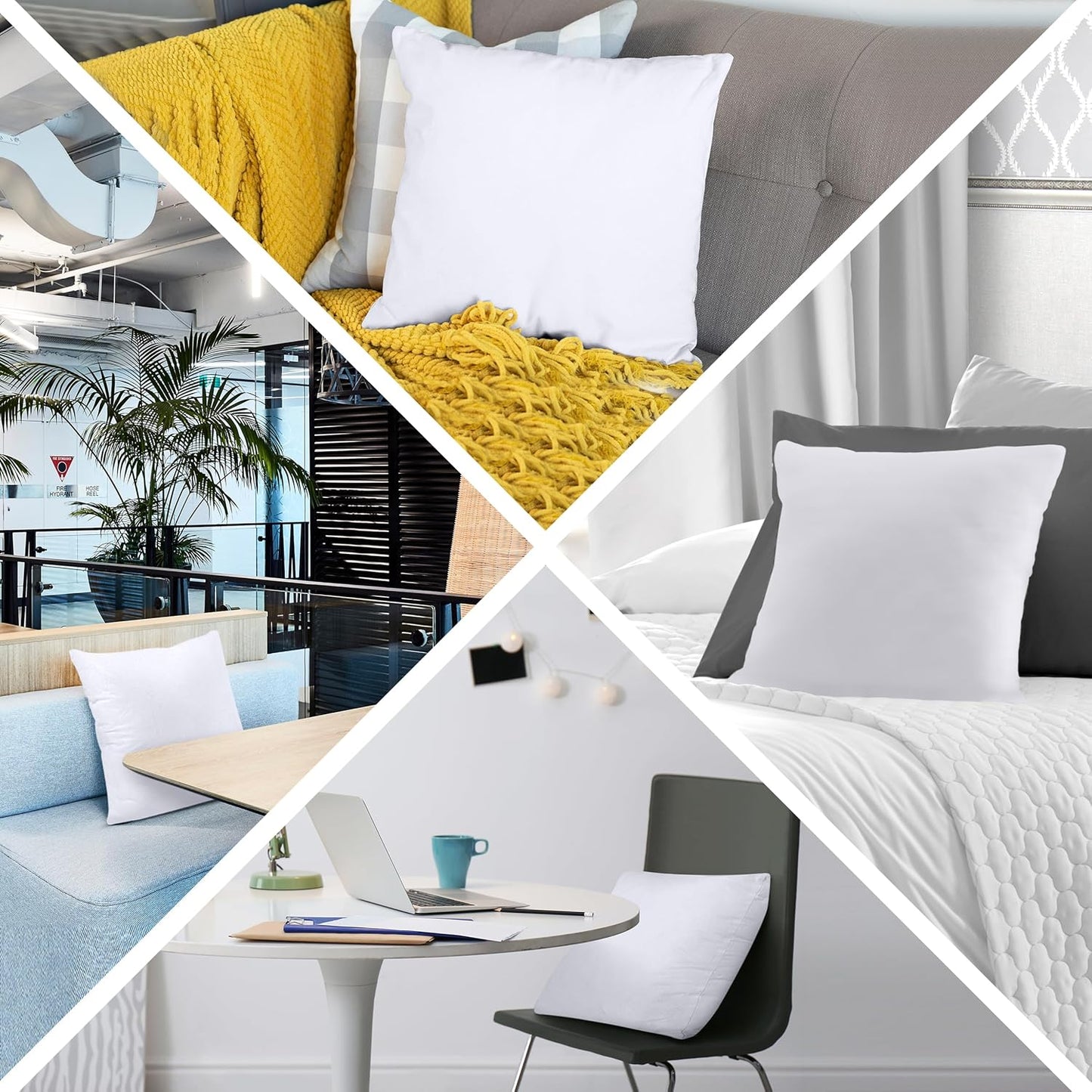 Throw Pillow Inserts - Premium Polyester Fiber-Filled Pillows