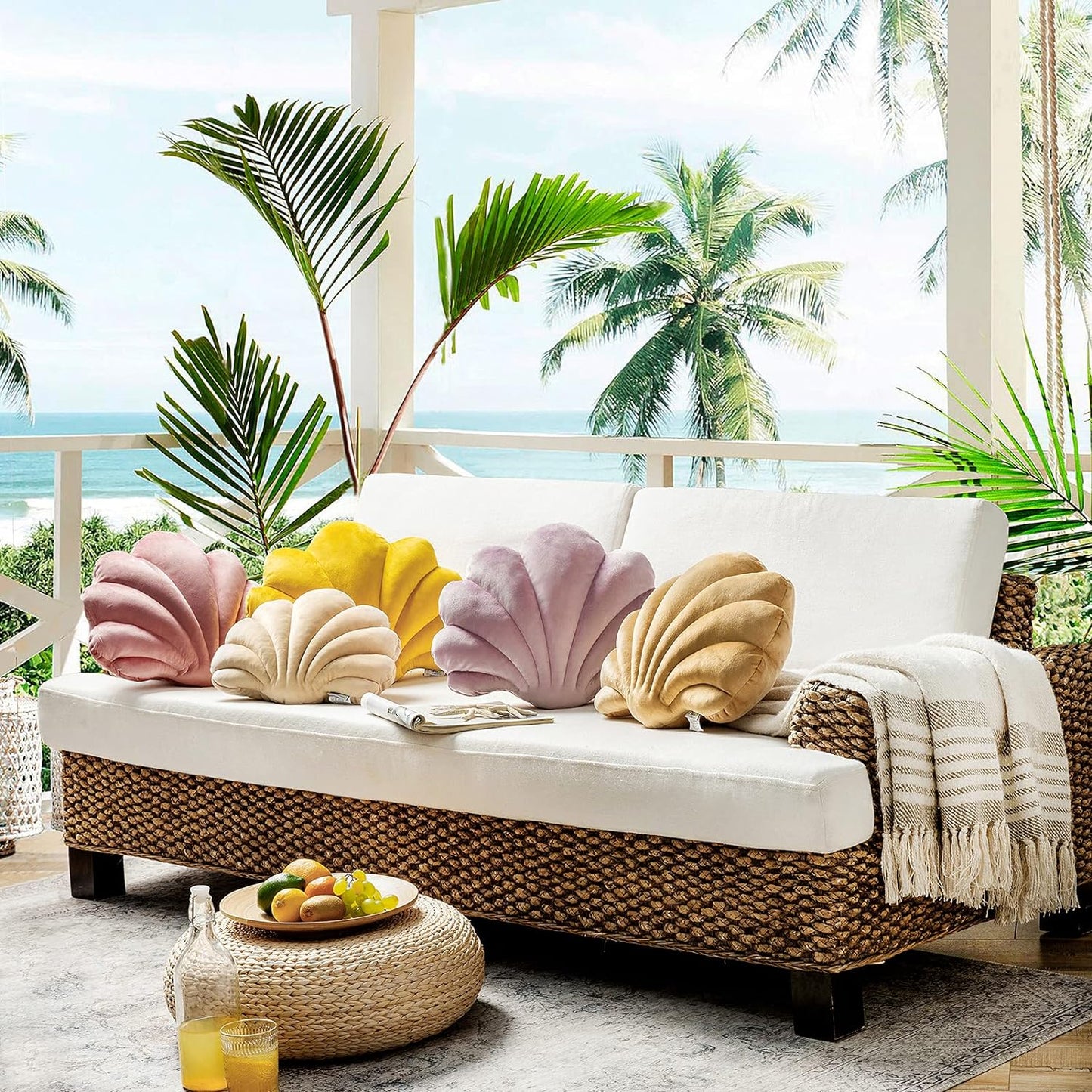 KNOTZ Shell Pillows/Cushions( 18 inch,Velvet Jacquard)