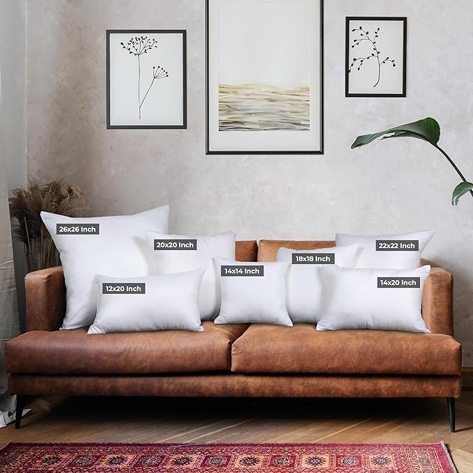 Throw Pillow Inserts - Premium Polyester Fiber-Filled Pillows