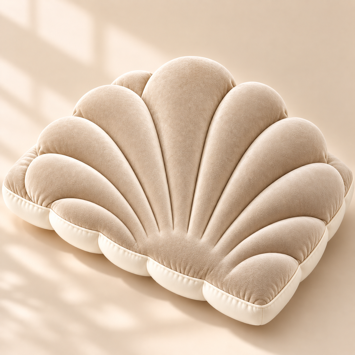 Shell Pillow | Plush Velvet Decorative Cushion