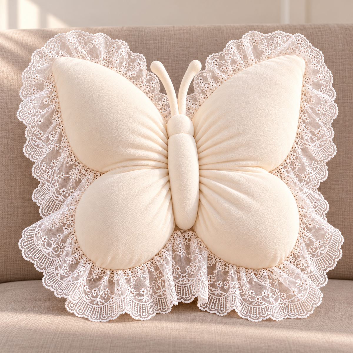 Lace Butterfly Cushion
