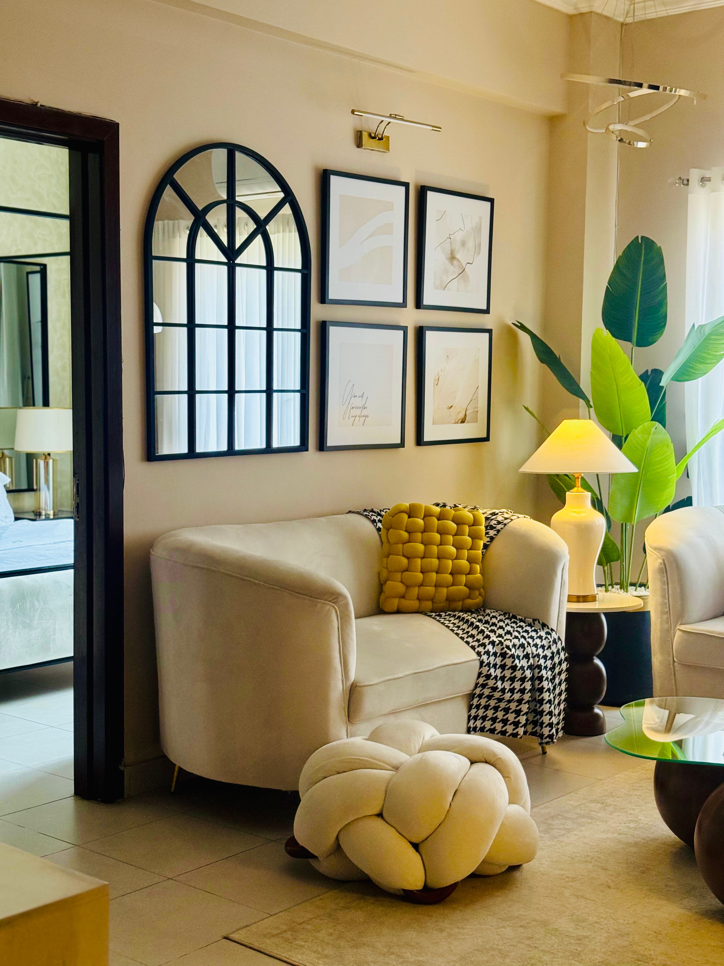 Velvet Knotted Ottoman