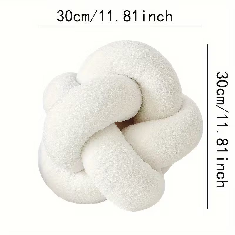 Shaggy 8-Panel Knot Decorative Pillow(11.8 inches) Dream Ivory