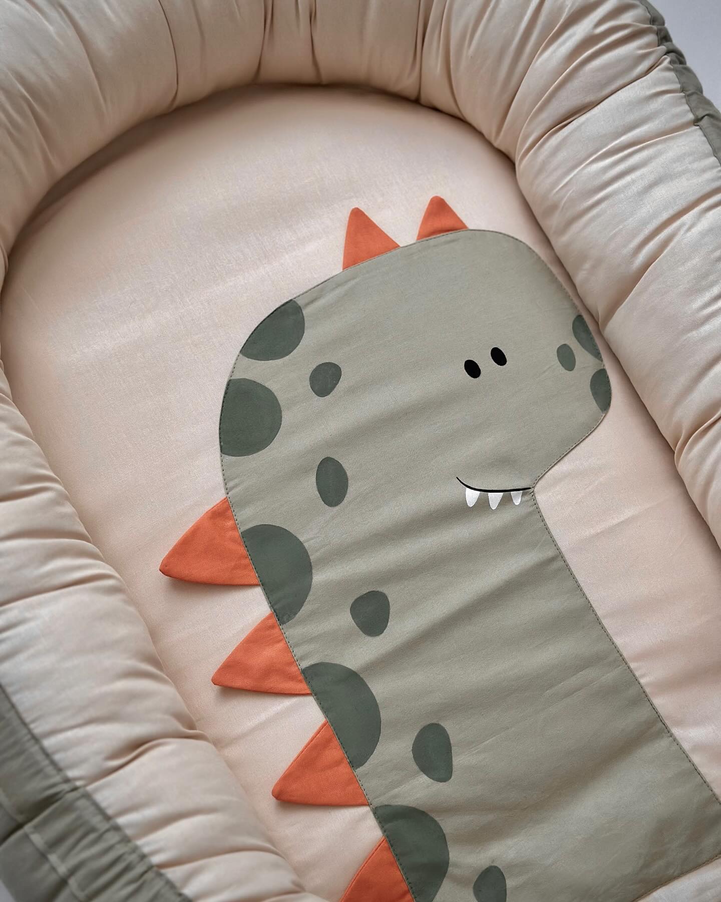 Dino Dream Baby Nest Pod – Premium Cotton Infant Lounger