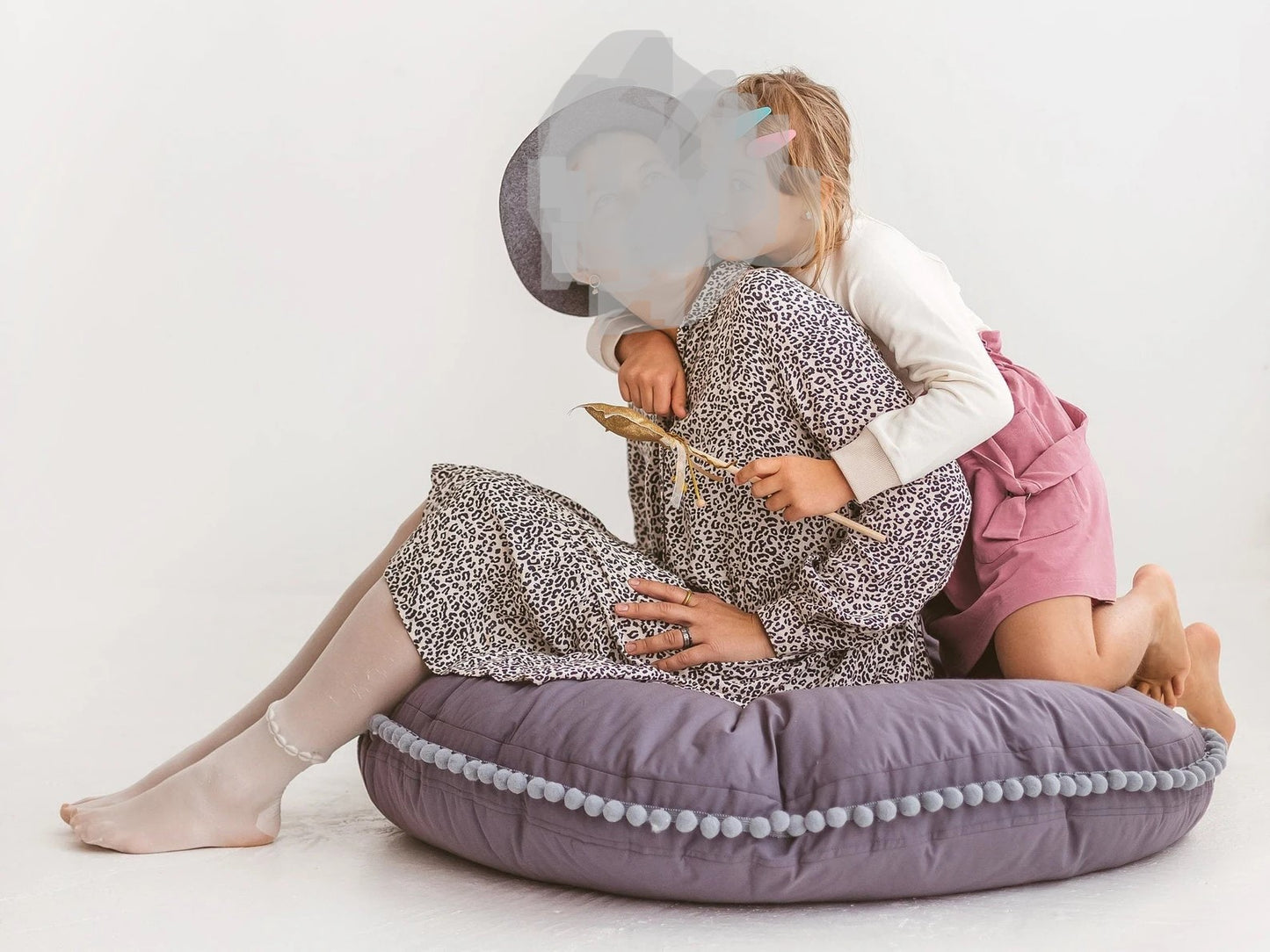 KNOTZ Round Floor Play Pillow (40 Inches ,Velvet Jacquard)