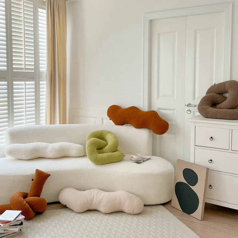 Chain-link Knot Cushion β Long Lumbar Pillow with Core | 90x30x10 cm