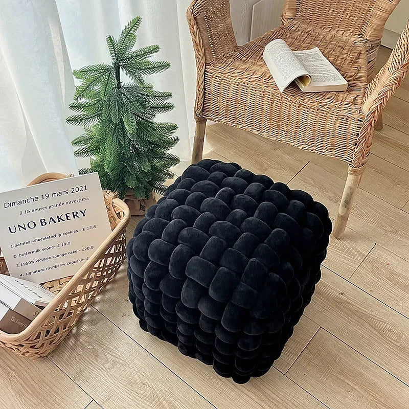 Braided Cube Ottoman