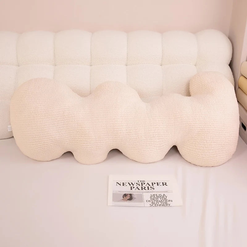 Giant Wavy Cloud Plush Pillow – Ultra Soft Velvet, Cozy Back Support & Sleeping Companion