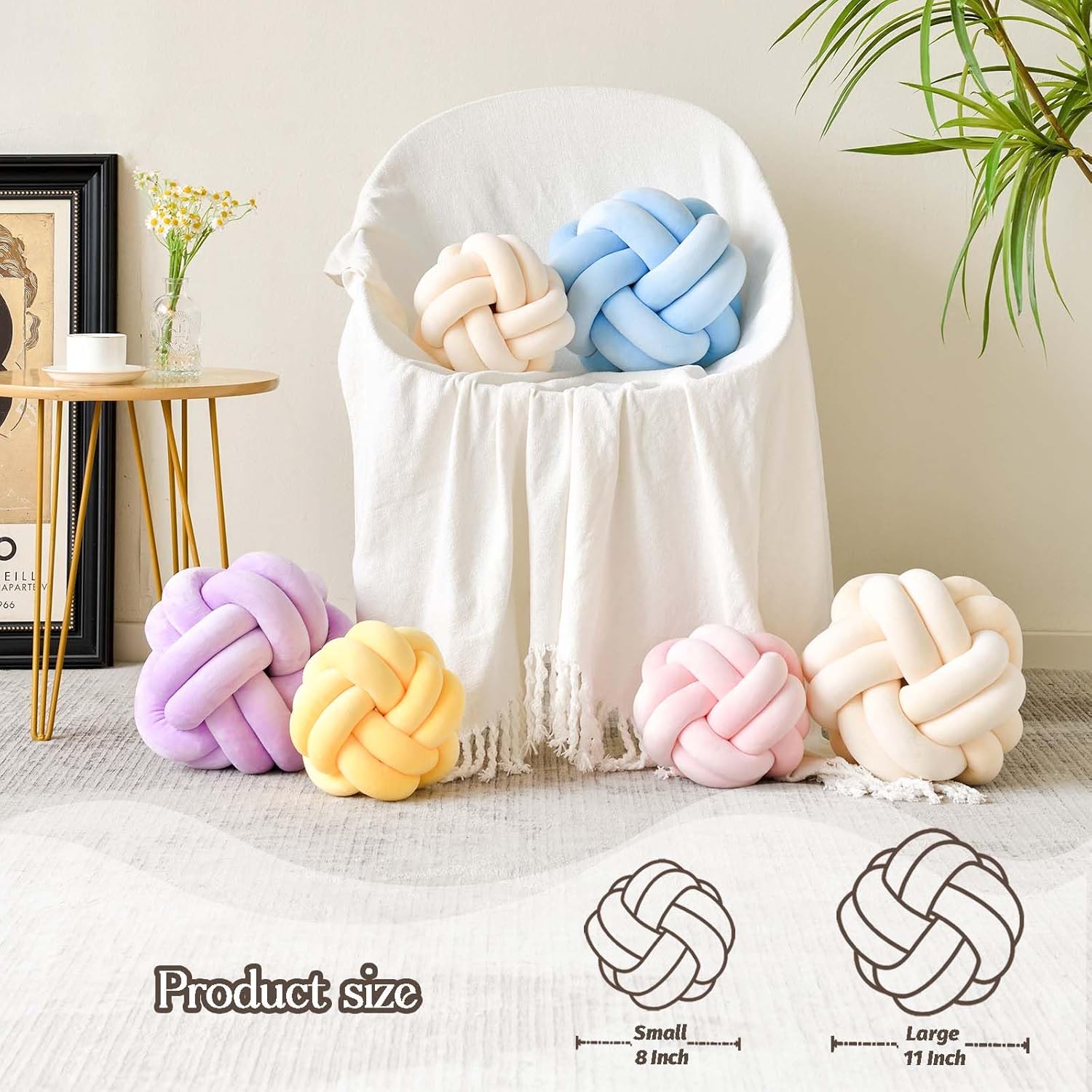 π§Ά Elastic Knot Ball Pillow β Handmade Cushion by Knotz