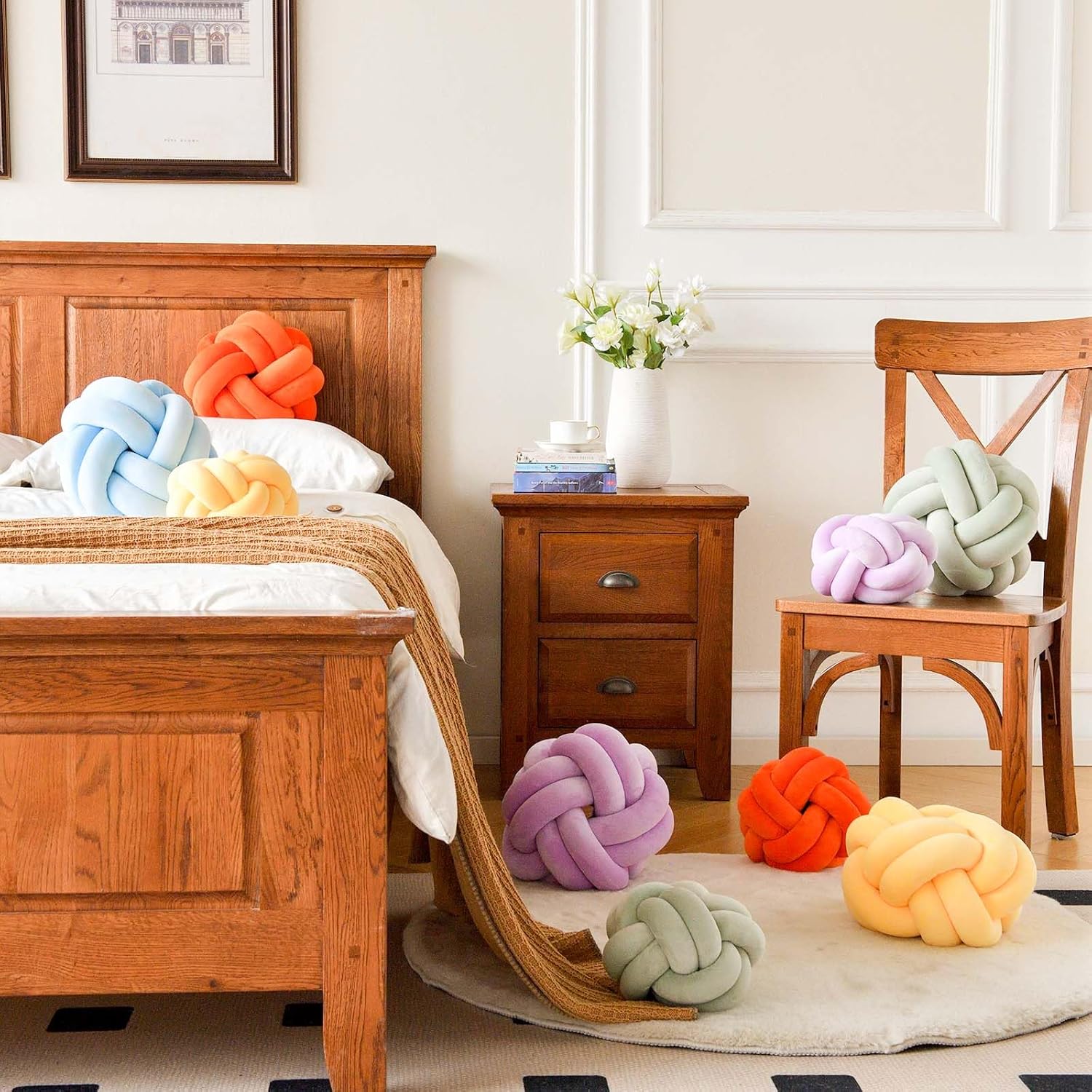 🧶 Elastic Knot Ball Pillow — Handmade Cushion by Knotz