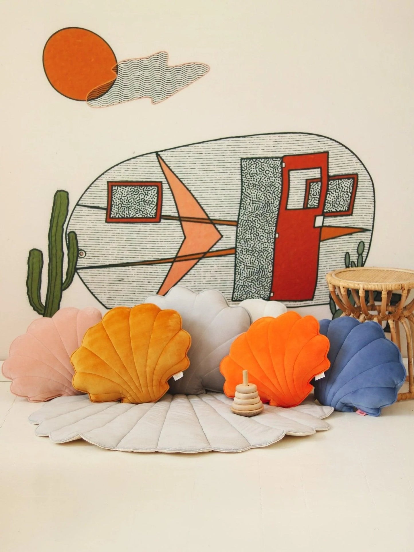 KNOTZ Shell Pillows/Cushions( 18 inch,Velvet Jacquard)