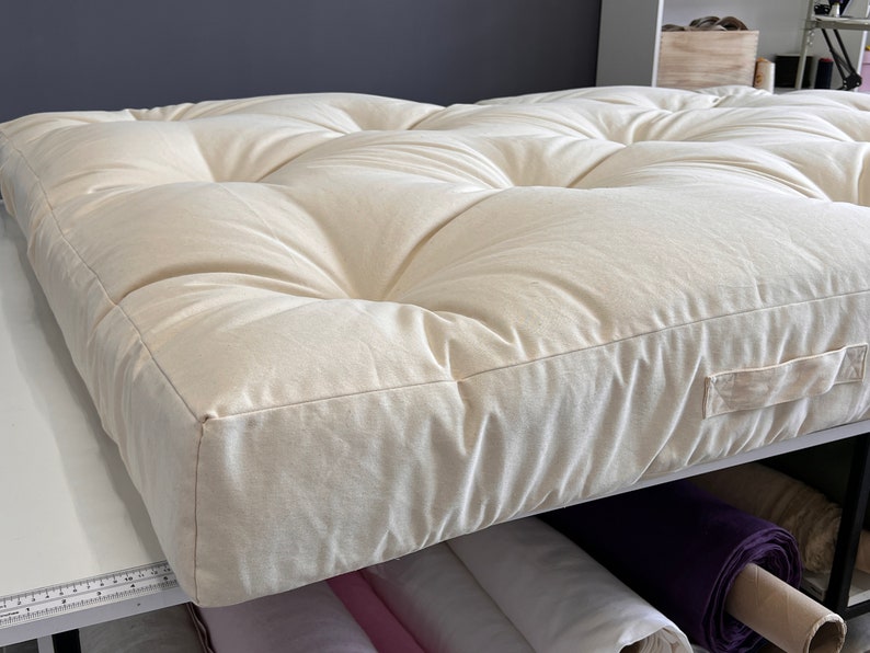Cotton Mattress Topper 3inch Loft Natural Cotton Fill Handmade