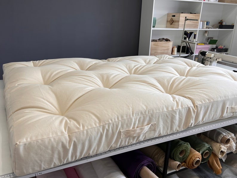 Cotton Mattress Topper 3inch Loft Natural Cotton Fill Handmade