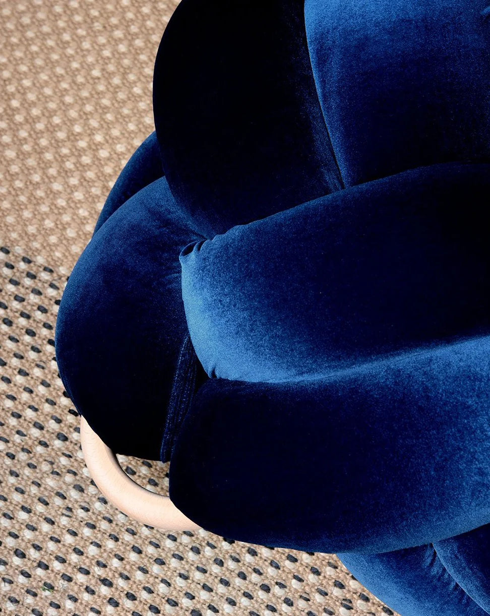 Velvet Knotted Ottoman