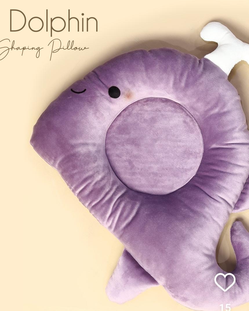 🐬🐱 Baby Head Shaper Pillow – Dolphin & Cat Edition