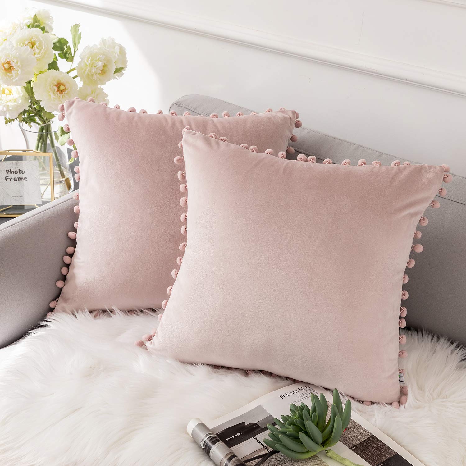 Pom Pom Cushion –(Cover + Inner + Zipper)