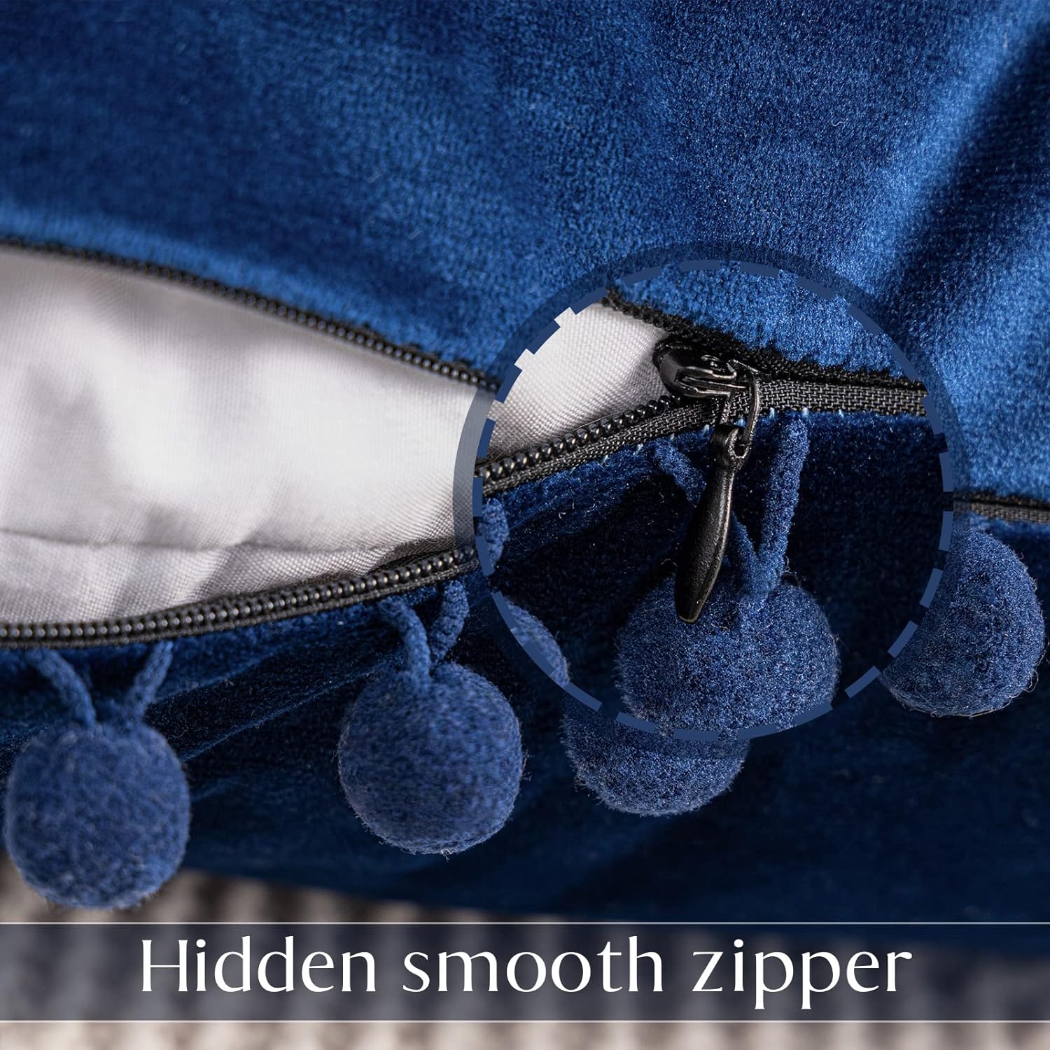 Pom Pom Cushion –(Cover + Inner + Zipper)