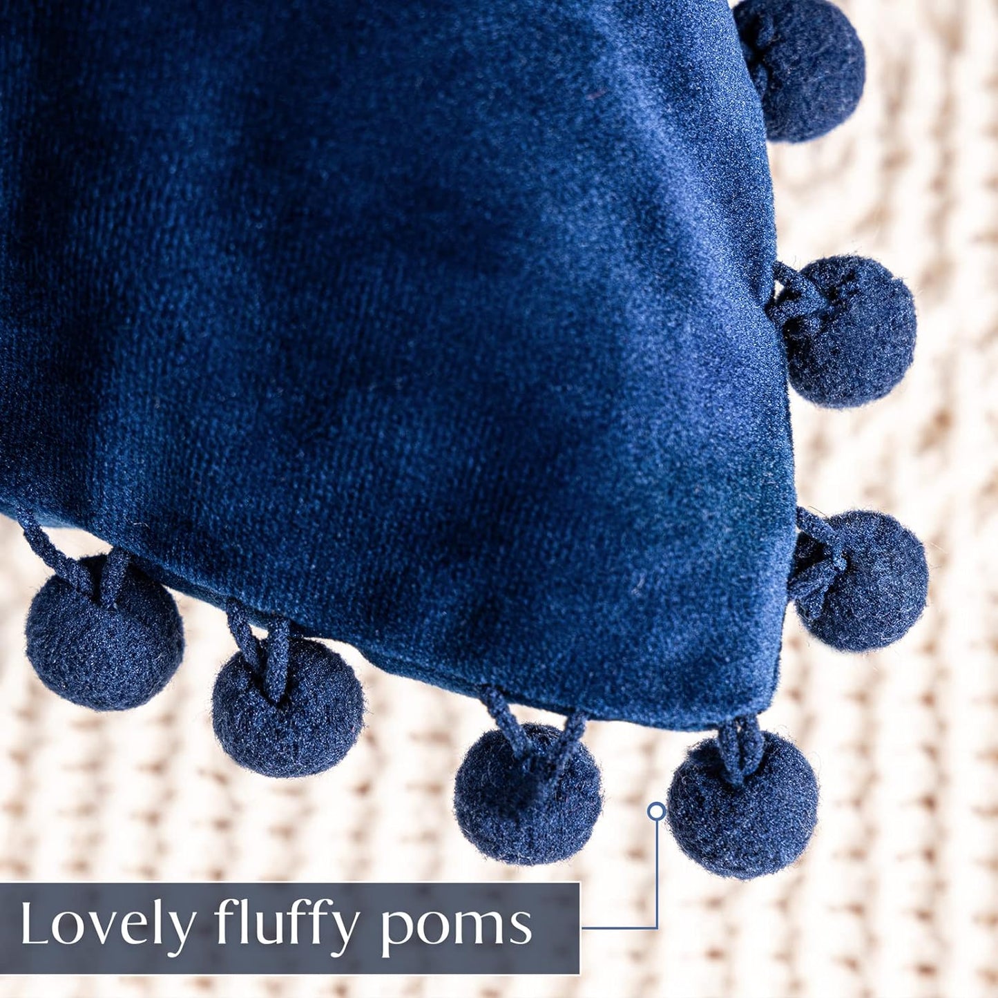 KNOTZ Cushion Covers with Pom Poms Soft Particles Velvet18*18inches