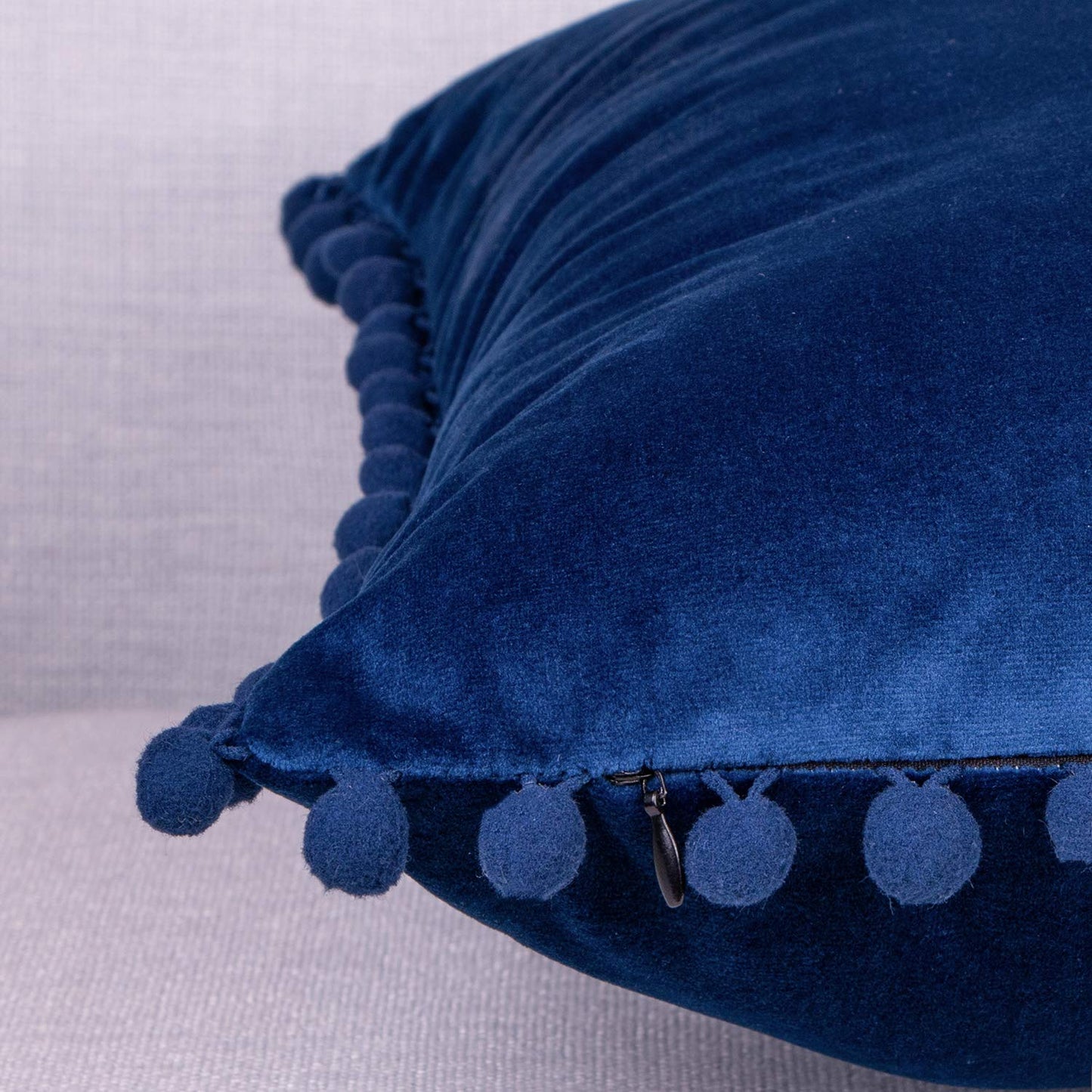 KNOTZ Cushion Covers with Pom Poms Soft Particles Velvet18*18inches