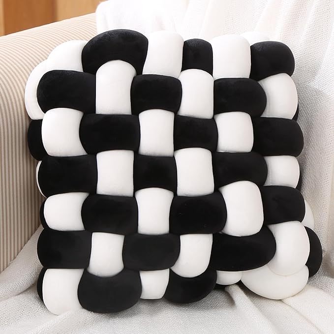 KNOTZ Velvet Square Knot Cushion | Handmade Plush Knot Pillow |