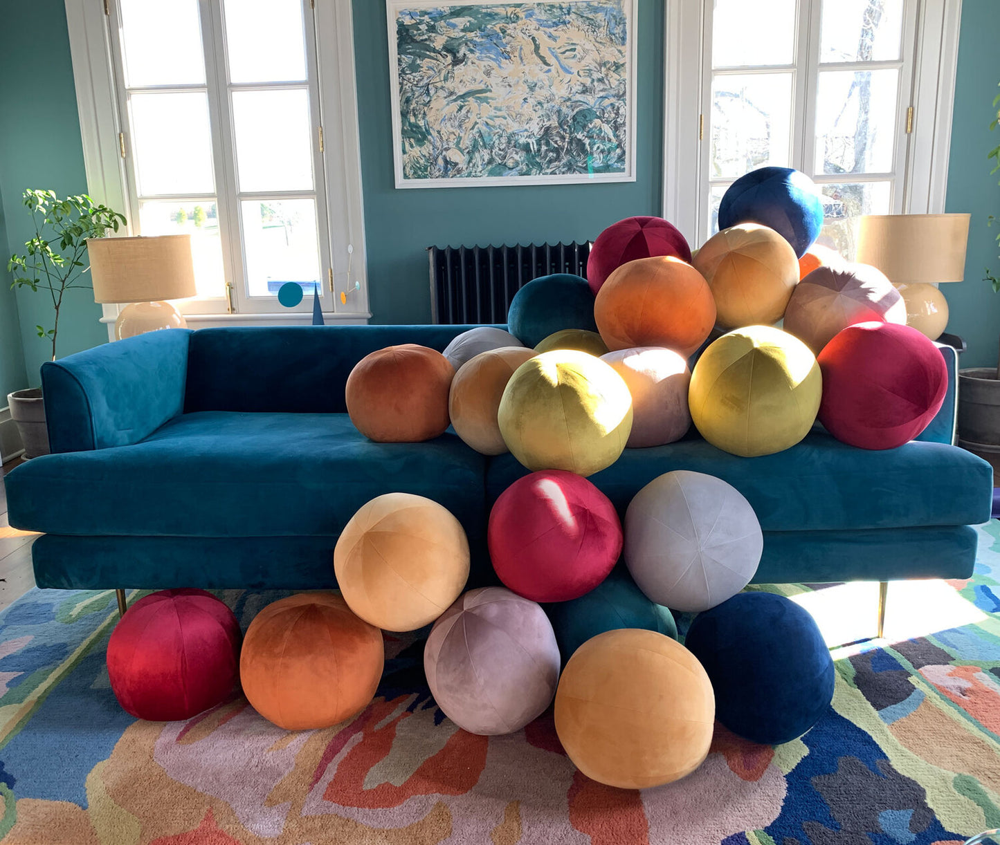 Velvet Ball Pillow – Sculptural & Plush