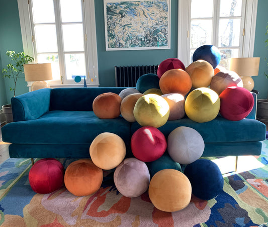 Velvet Ball Pillow – Sculptural & Plush