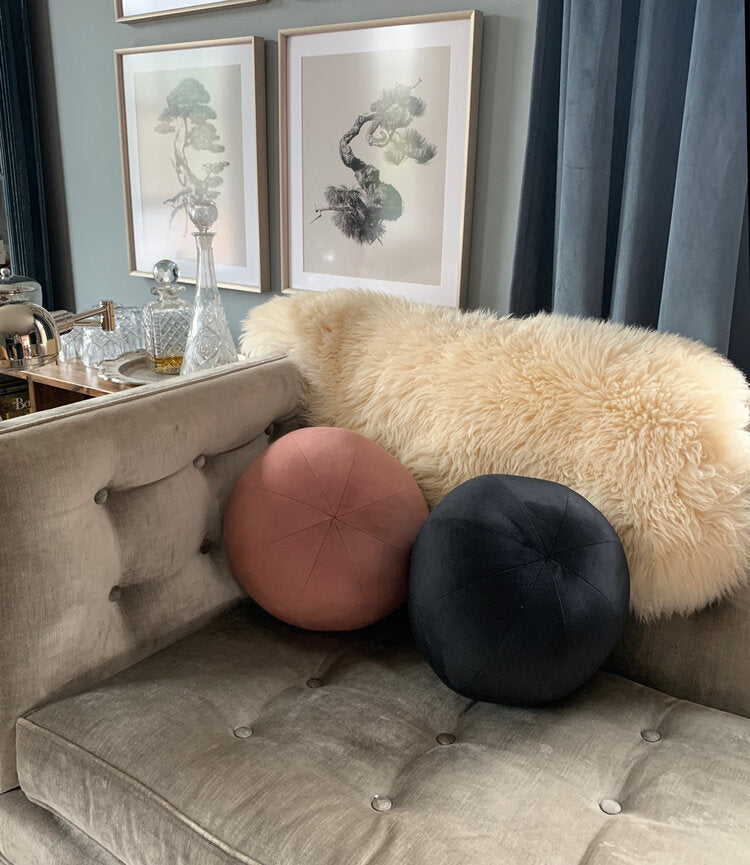 Velvet Ball Pillow – Sculptural & Plush