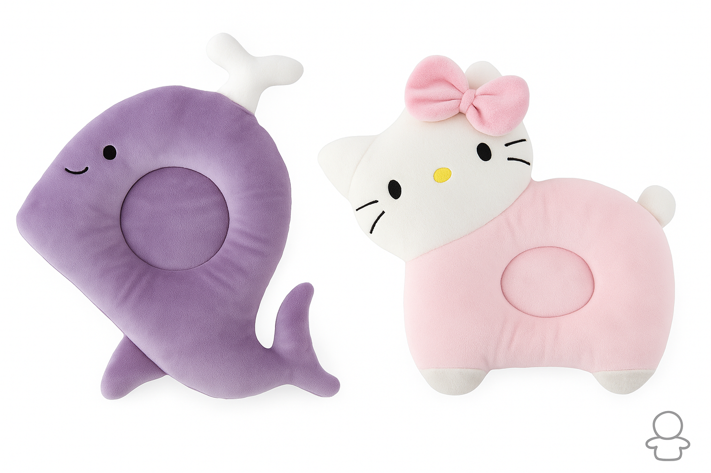 🐬🐱 Baby Head Shaper Pillow – Dolphin & Cat Edition