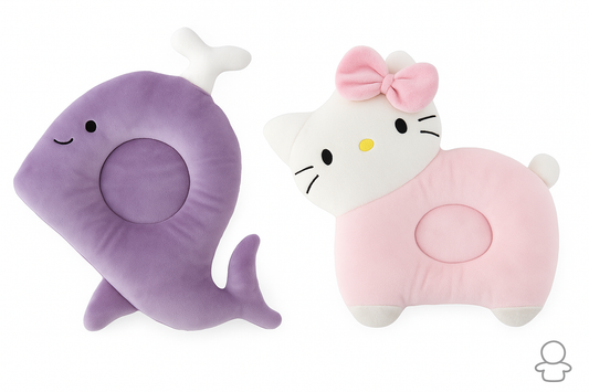 🐬🐱 Baby Head Shaper Pillow – Dolphin & Cat Edition