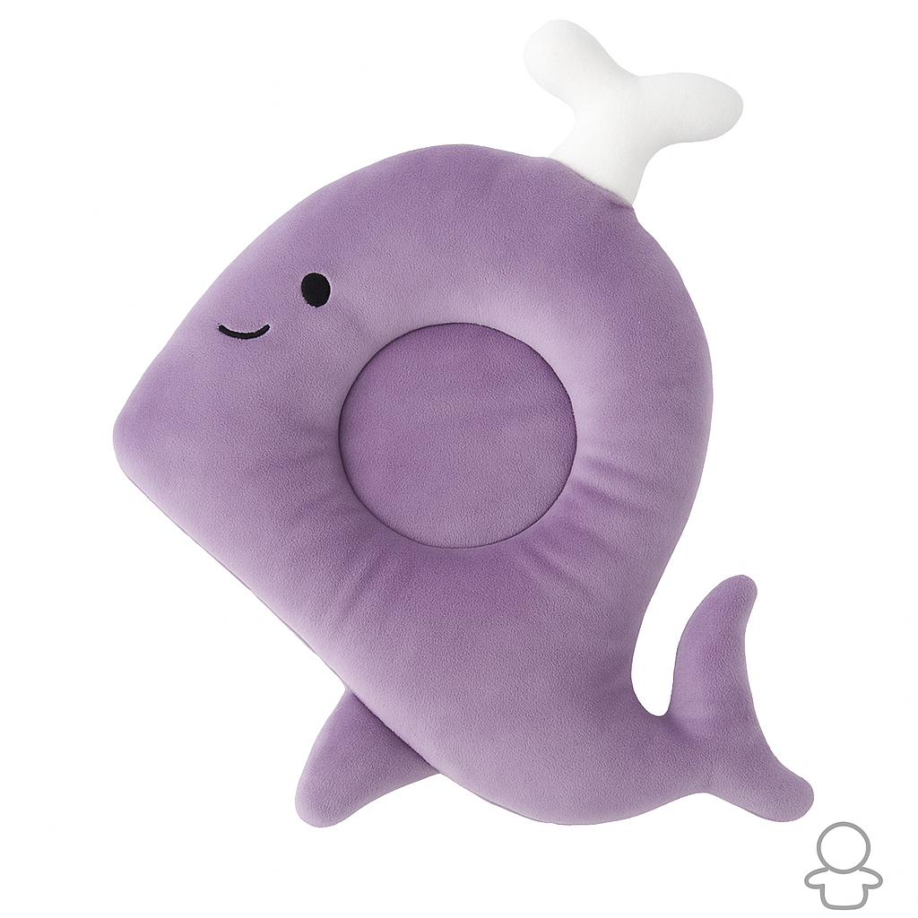 🐬🐱 Baby Head Shaper Pillow – Dolphin & Cat Edition