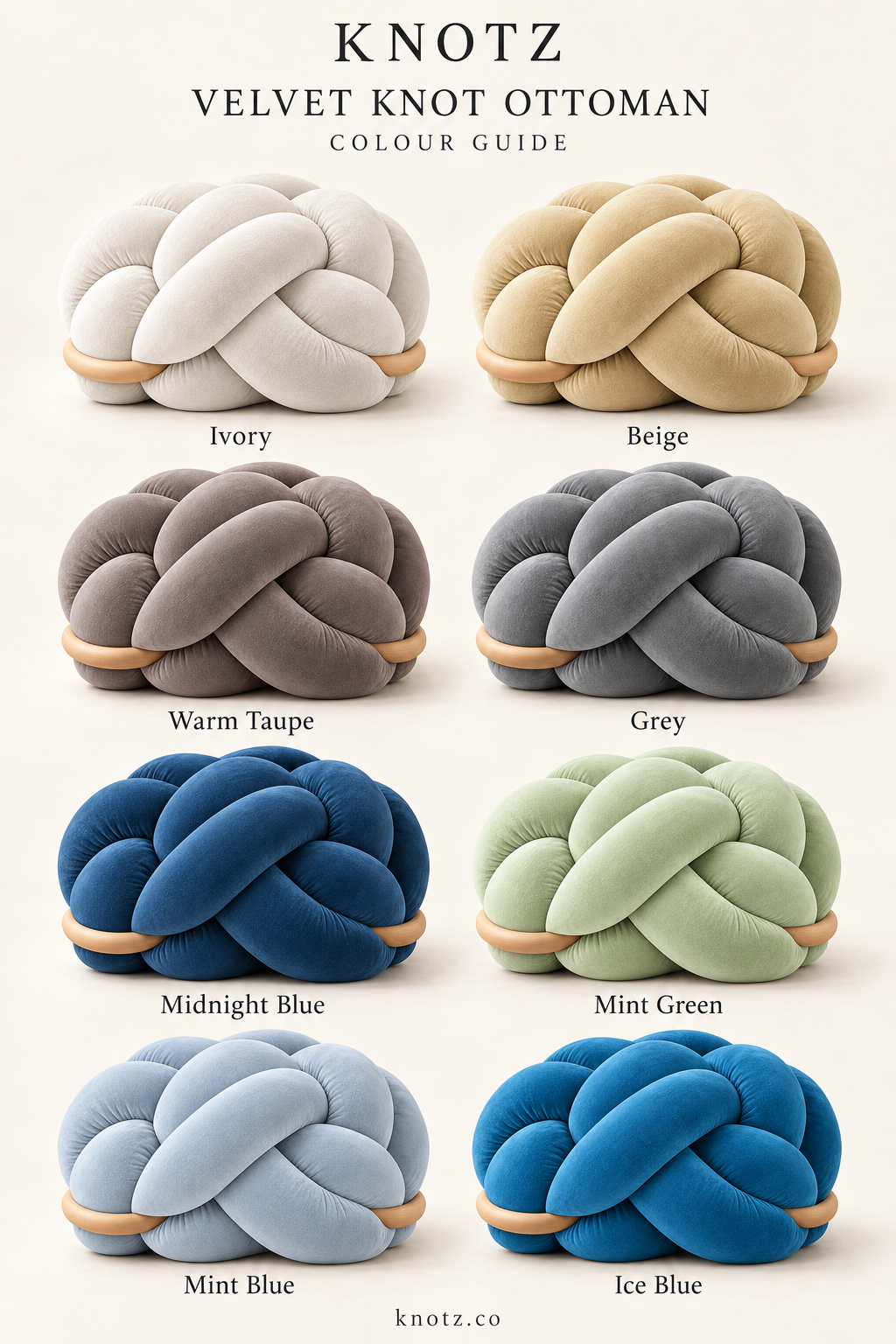 Velvet Knot Ottoman