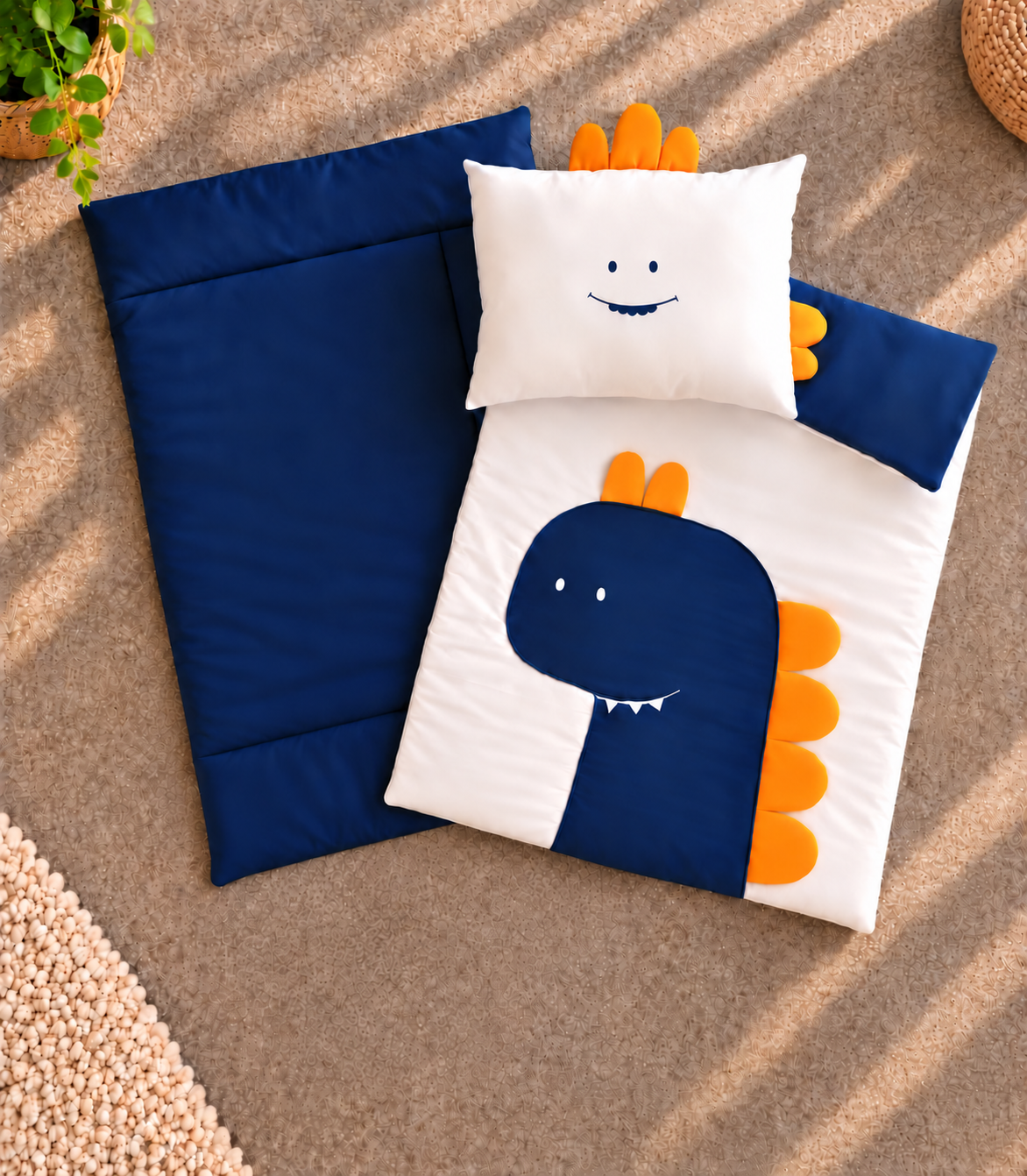 Blue Dino Kids Nap Mat Set