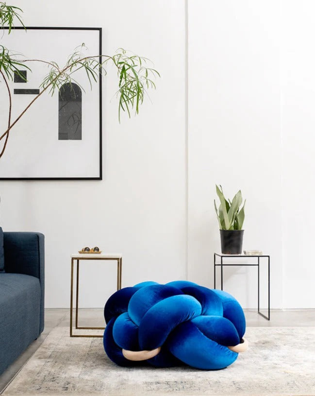 Velvet Knotted Ottoman