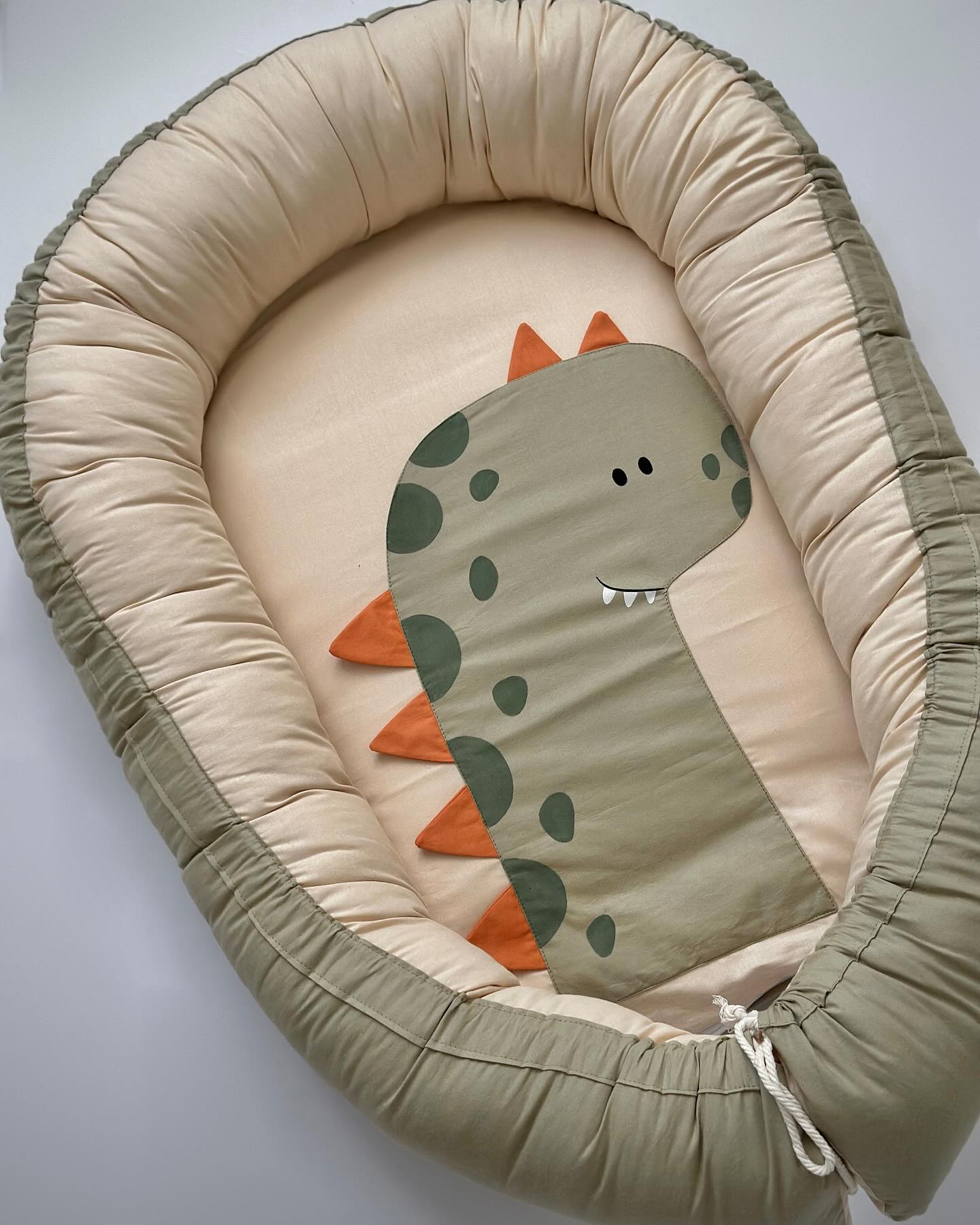 Dino Dream Baby Nest Pod – Premium Cotton Infant Lounger