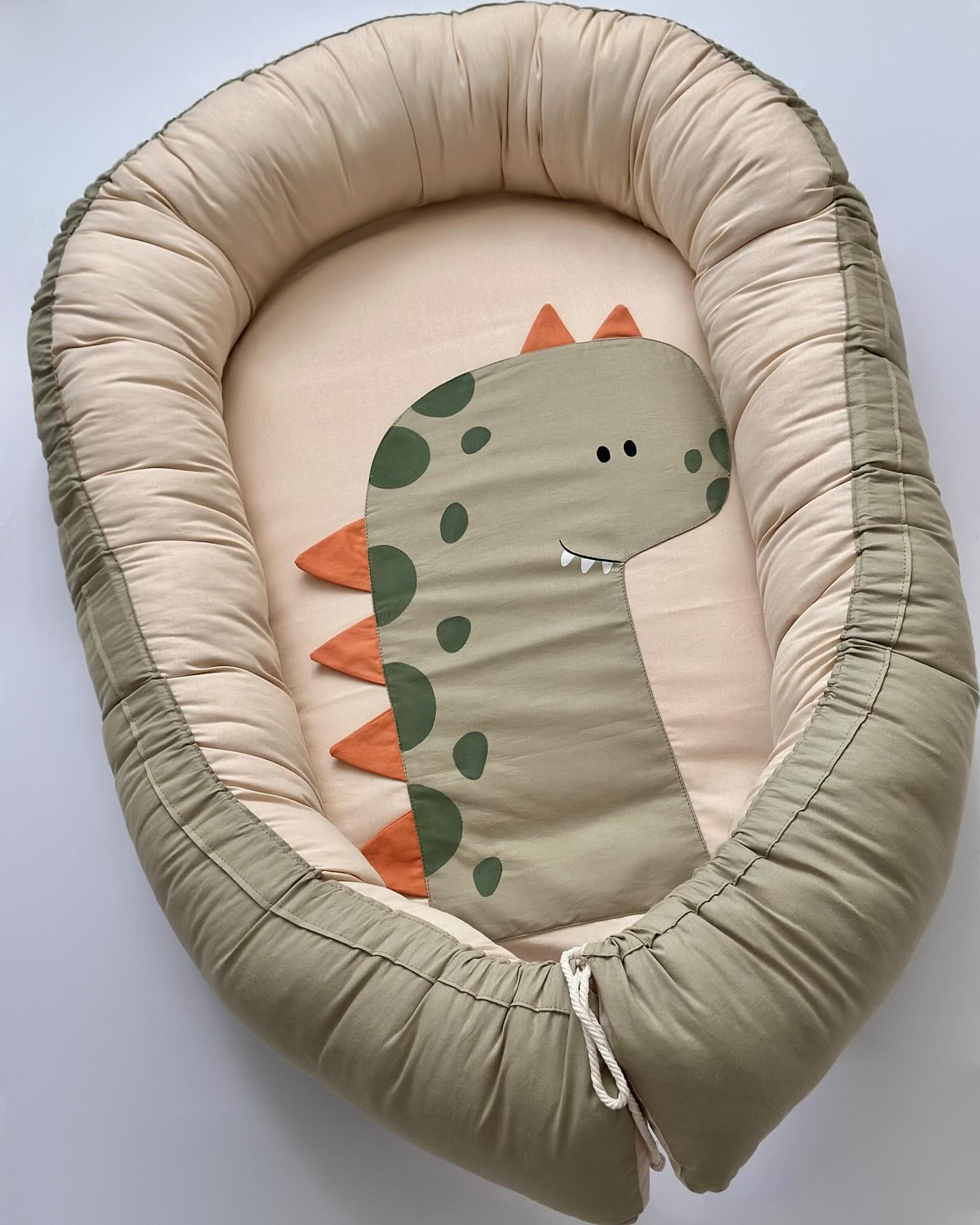 Dino Dream Baby Nest Pod – Premium Cotton Infant Lounger
