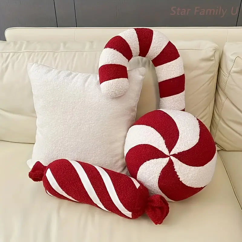 Christmas Candy Cane & Gingerbread Cushion