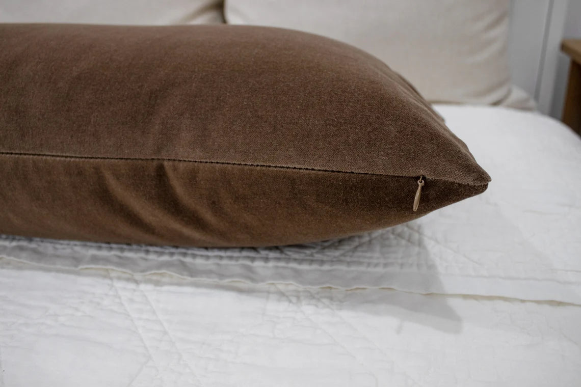 Lumbar PillowVelvet Throw Pillow Cover Neutral Decorative Cushion Cover Extra Long Bolster Pillow