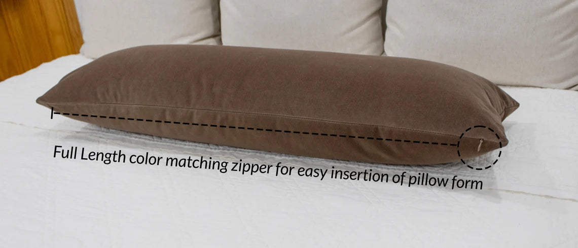 Lumbar PillowVelvet Throw Pillow Cover Neutral Decorative Cushion Cover Extra Long Bolster Pillow