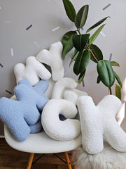 KNOTZ separate letter cushions - style reference for made-to-order names