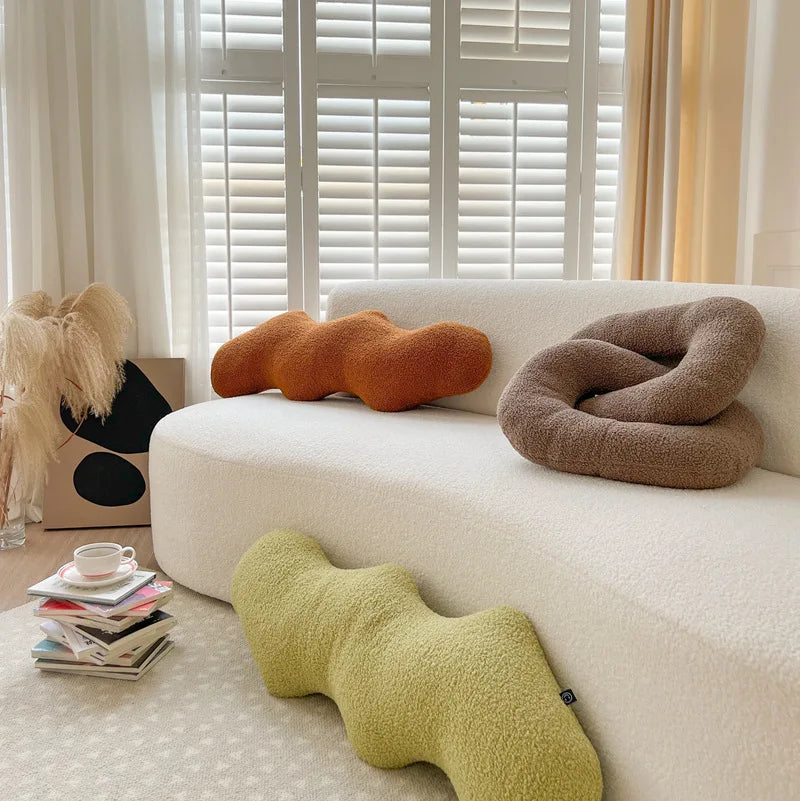 Chain-link Knot Cushion – Long Lumbar Pillow with Core | 90x30x10 cm