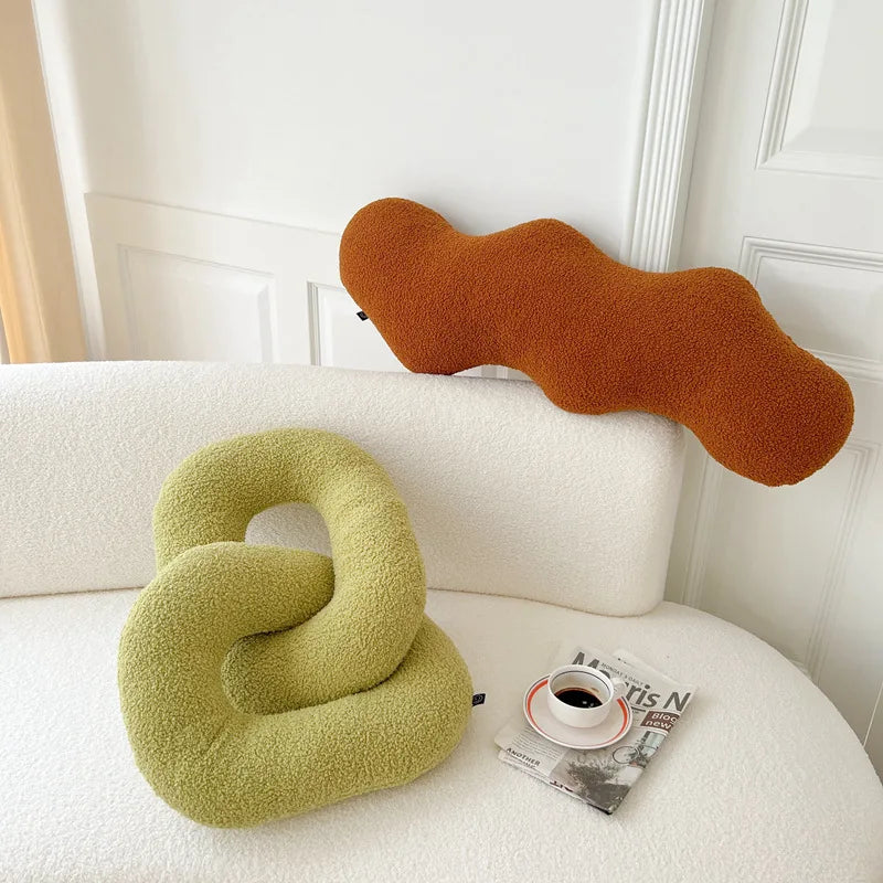 Chain-link Knot Cushion – Long Lumbar Pillow with Core | 90x30x10 cm