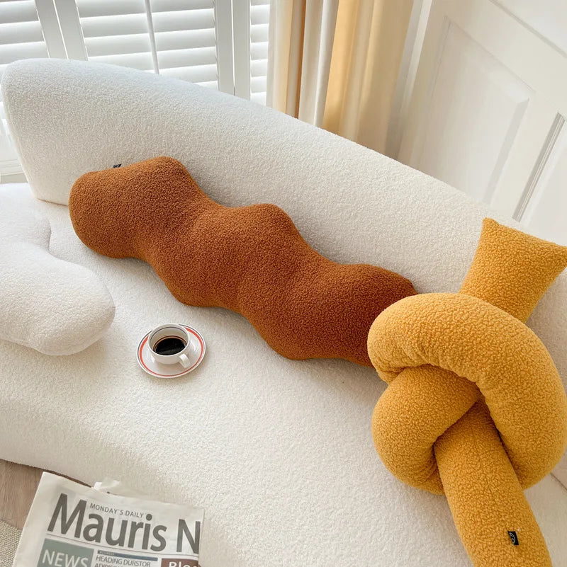 Chain-link Knot Cushion – Long Lumbar Pillow with Core | 90x30x10 cm