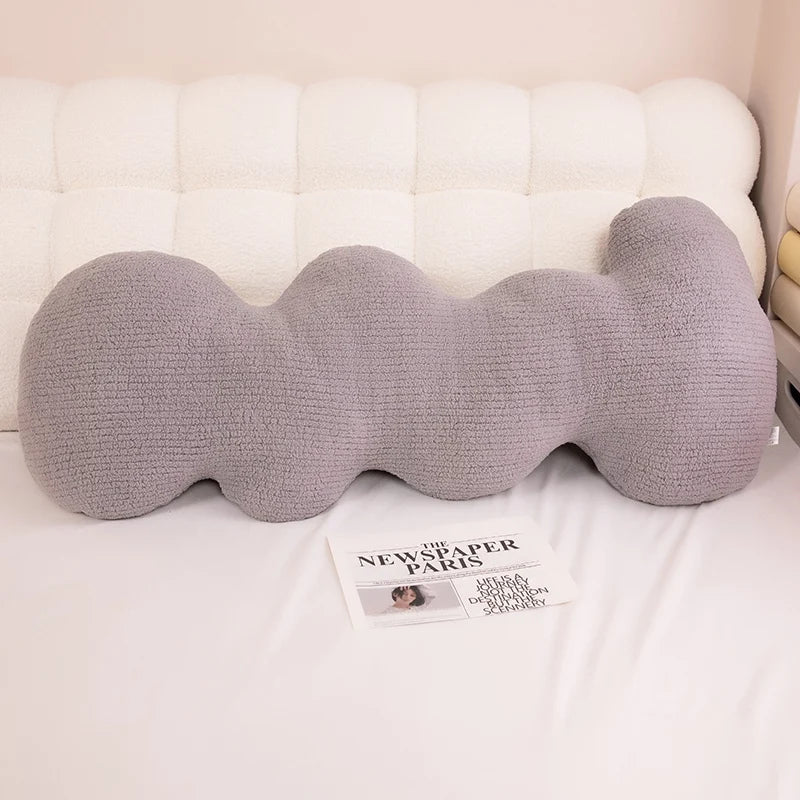 Giant Wavy Cloud Plush Pillow – Ultra Soft Velvet, Cozy Back Support & Sleeping Companion