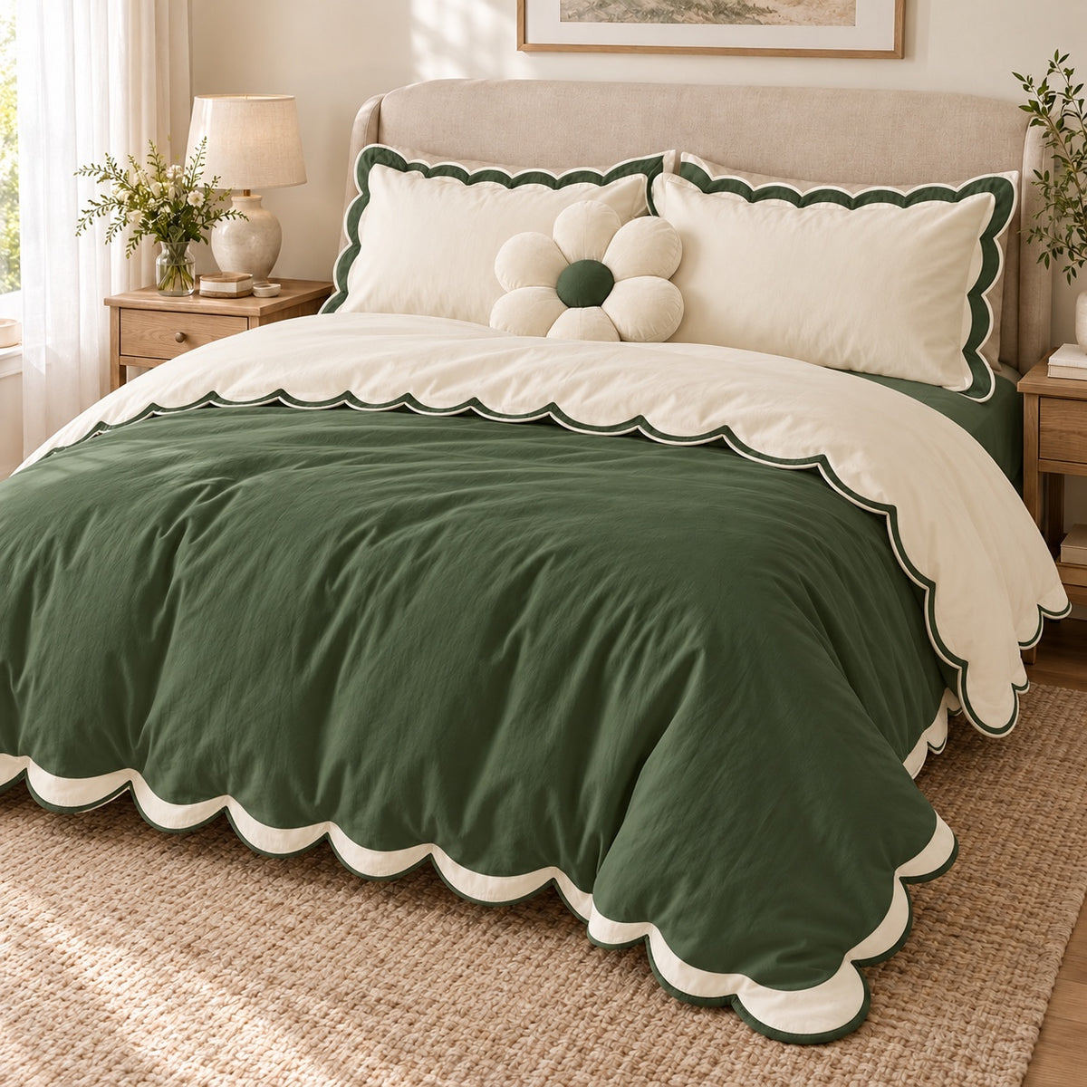 Forest Bloom Velvet Bedding Set — 4 Pieces