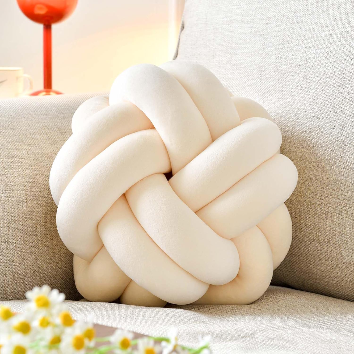 🧶 Elastic Knot Ball Pillow — Handmade Cushion by Knotz